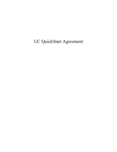 UC QuickStart Agreement