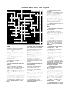 Crossword Puzzle for the Plant Kingdom