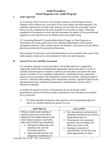 Audit Procedures Check Requests Core Audit Program