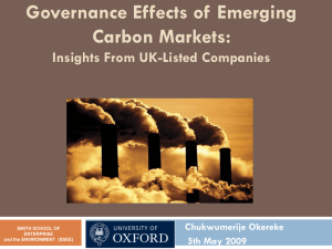 Governance Effects of Emerging Carbon Markets: Insights From UK-Listed Companies Chukwumerije Okereke