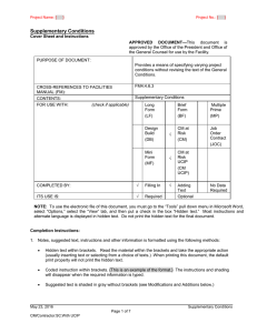 Supplementary Conditions