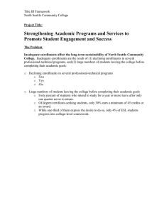 Strengthening Academic Programs and Services to Promote Student Engagement and Success