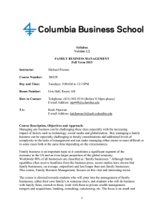 Syllabus Version 1.2 FAMILY BUSINESS MANAGEMENT