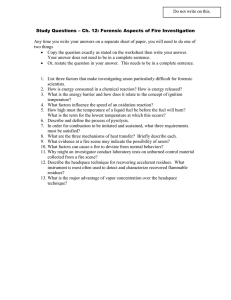 Study Questions – Ch. 12: Forensic Aspects of Fire Investigation