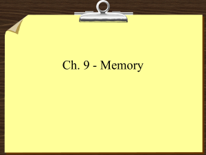 Ch. 9 - Memory