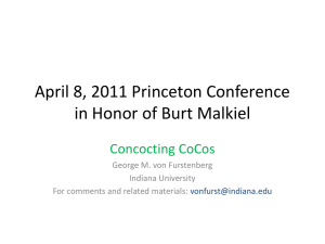 April 8, 2011 Princeton Conference in Honor of Burt Malkiel Concocting CoCos