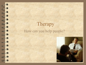 Therapy How can you help people?