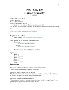 Psy. / Soc. 230 Human Sexuality