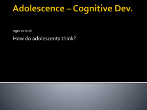 How do adolescents think? Ages 11 to 18