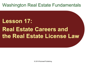 Lesson 17: Real Estate Careers and the Real Estate License Law