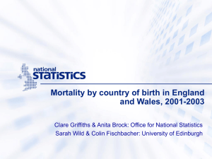 Mortality by country of birth in England and Wales, 2001-2003