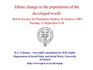 Ethnic change in the populations of the developed world.