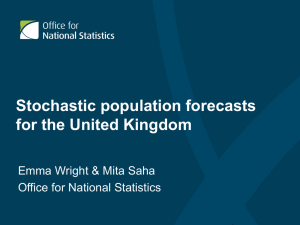 Stochastic population forecasts for the United Kingdom Emma Wright &amp; Mita Saha
