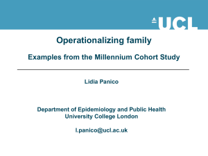 Operationalizing family Examples from the Millennium Cohort Study Lidia Panico