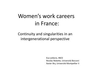 Women’s work careers in France: Continuity and singularities in an intergenerational perspective