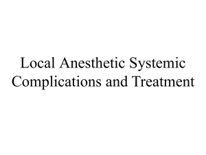 Local Anesthetic Systemic Complications and Treatment