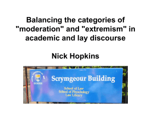 Balancing the categories of &#34;moderation&#34; and &#34;extremism&#34; in academic and lay discourse