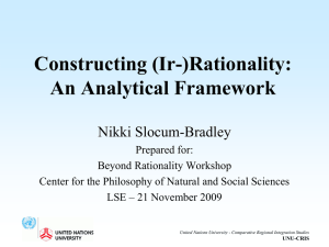 Constructing (Ir-)Rationality: An Analytical Framework Nikki Slocum-Bradley