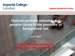 Optimal portfolio allocation for pension funds in the presence of background risk
