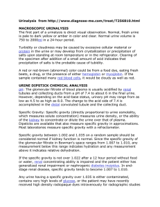 Urinalysis  from -me.com/treat/T256810.html  MACROSCOPIC URINALYSIS