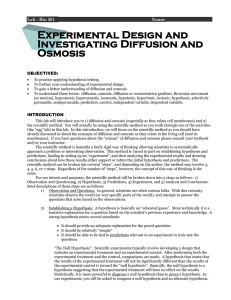 Experimental Design and Investigating Diffusion and Osmosis