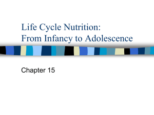 Life Cycle Nutrition: From Infancy to Adolescence Chapter 15