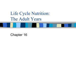 Life Cycle Nutrition: The Adult Years Chapter 16