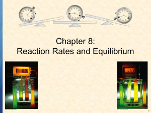 Chapter 8: Reaction Rates and Equilibrium 1