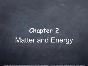 Matter and Energy Chapter 2