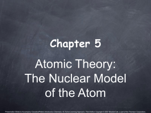 Atomic Theory: The Nuclear Model of the Atom Chapter 5
