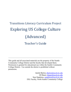 Exploring US College Culture (Advanced) Teacher’s Guide