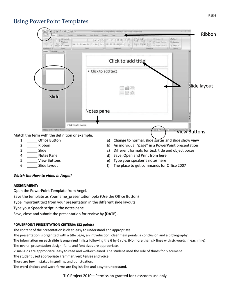 Using Powerpoint Templates Ribbon Slide Layout Slide