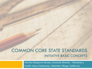 COMMON CORE STATE STANDARDS INITIATIVE BASIC CONCEPTS
