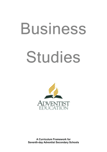 Business Studies  A Curriculum Framework for