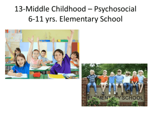13-Middle Childhood – Psychosocial 6-11 yrs. Elementary School