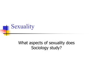Sexuality What aspects of sexuality does Sociology study?