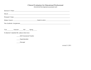 Clinical Evaluation for Educational Professional
