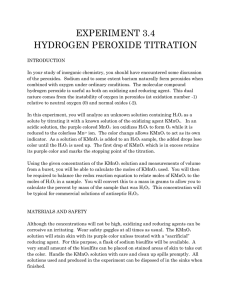 EXPERIMENT 3.4 HYDROGEN PEROXIDE TITRATION