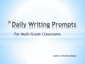 * For Multi-Grade Classrooms Author: Christina Dotson