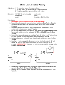 Ohm’s Law Laboratory Activity