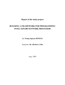 Report of the study project BUILDING A FRAMEWORK FOR PROGRAMMING