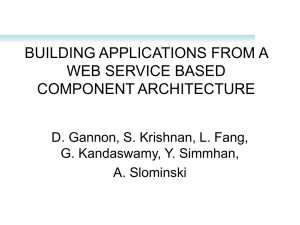 BUILDING APPLICATIONS FROM A WEB SERVICE BASED COMPONENT ARCHITECTURE