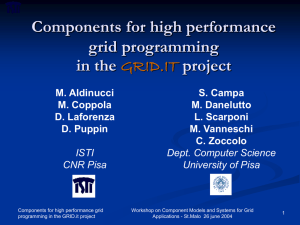 Components for high performance grid programming in the project