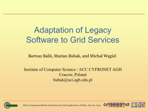 Adaptation of Legacy Software to Grid Services Cracow, Poland