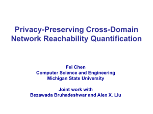 Privacy-Preserving Cross-Domain Network Reachability Quantification