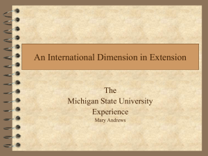 An International Dimension in Extension The Michigan State University Experience