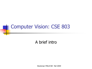 Computer Vision: CSE 803 A brief intro Stockman MSU/CSE  Fall 2009