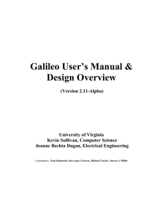 Galileo User’s Manual &amp; Design Overview