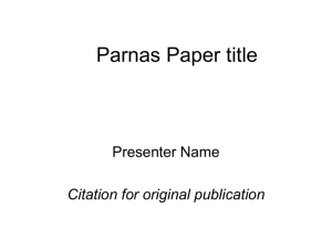 Parnas Paper title Presenter Name Citation for original publication