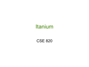 Itanium CSE 820